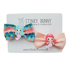 Load image into Gallery viewer, Stinky Bunny Mermaid Hair Bows
